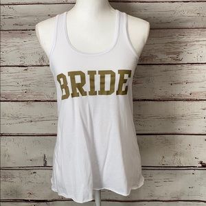 White BRIDE racerback tank M